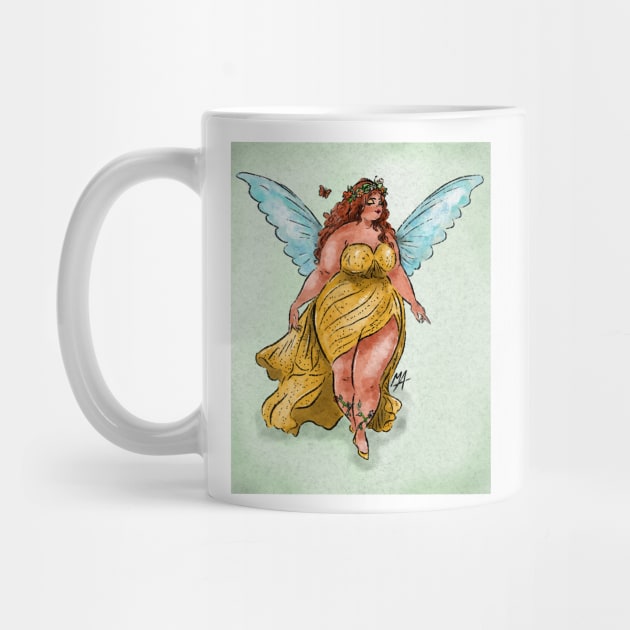 Pretty chubby spring fairy (with background) by The Mindful Maestra